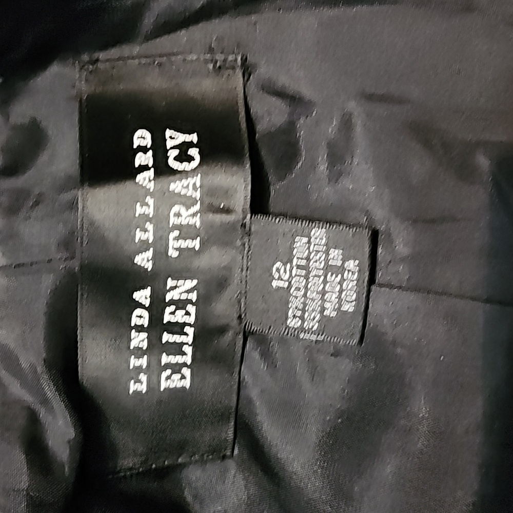 Linda Allard Ellen Tracy Womens Gold & Black Zebra Print Button Front Coat Sz 12 - Picture 7 of 10